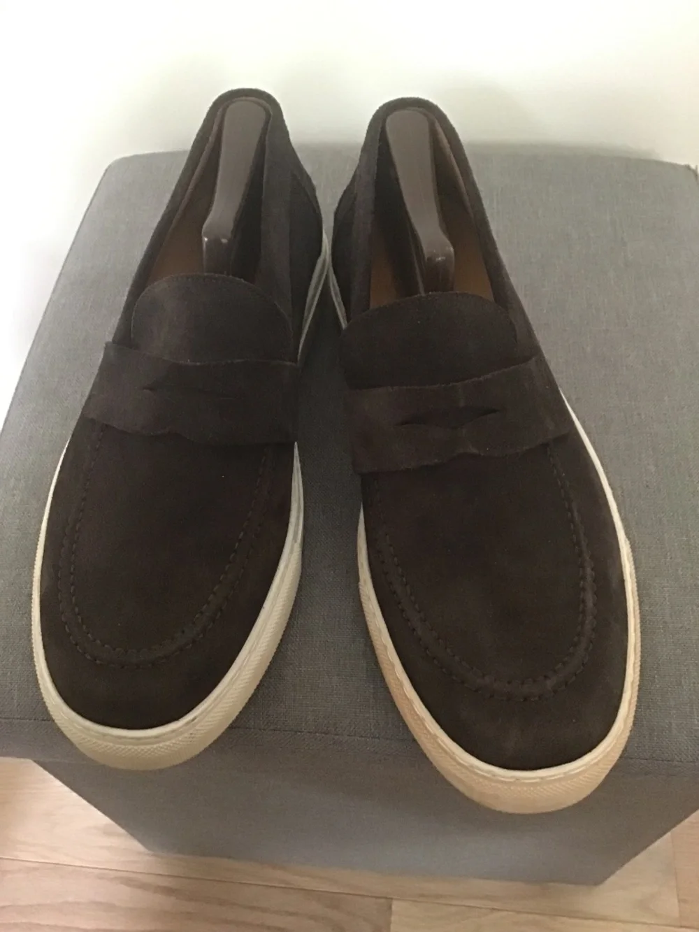 Brook brothers chocolate suede boat shoes loafers size 11